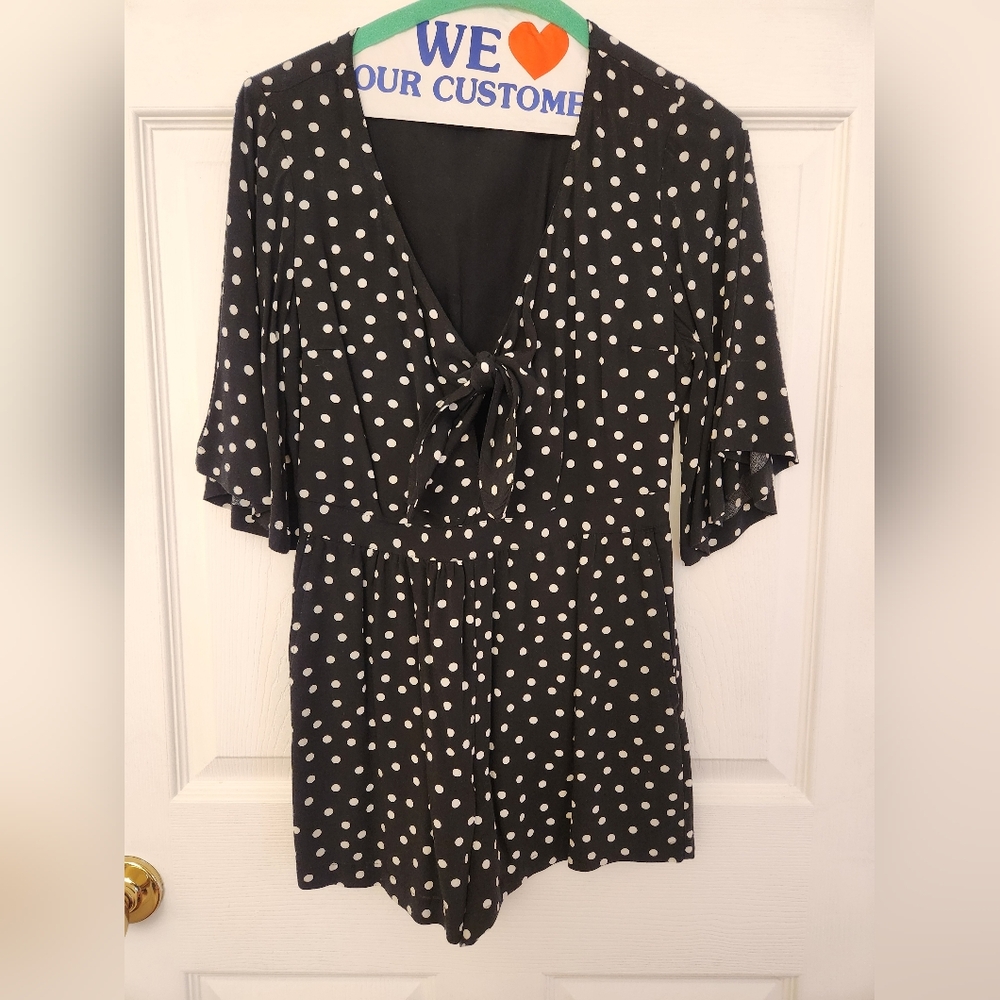 Abercrombie and Fitch, XSP, Polka Dot, Black, White, Romper